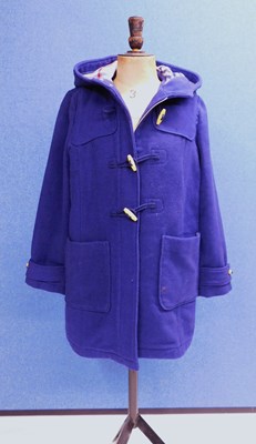 Lot 88 - A lady's blue wool mix duffle coat, with zip...