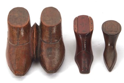 Lot 117 - Mixed Lot:  Two vintage treen boot shaped...