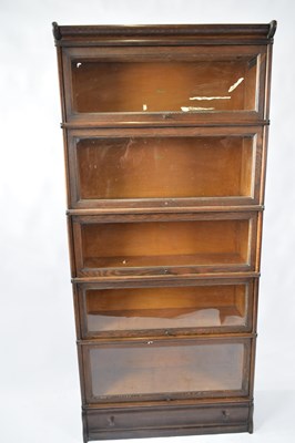 Lot 252 - Macey oak stacking bookcase comprising five...