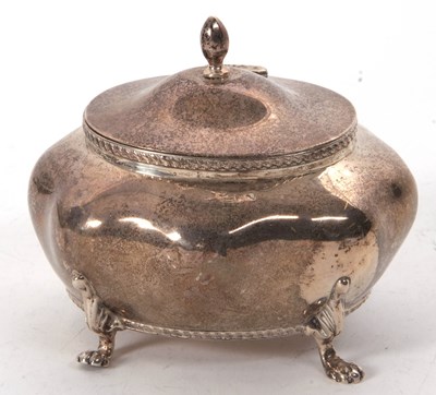 Lot 146 - An Edwardian silver caddy of plain bombe...