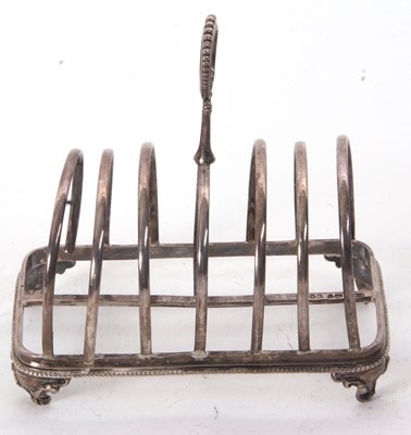 Lot 154 - A  Victorian silver large toast rack, six...