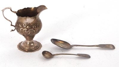 Lot 165 - Mixed Lot:  A George III silver cream jug on a...