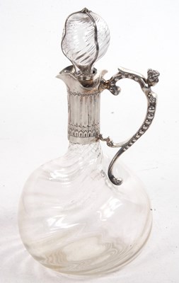 Lot 181 - A Victorian glass and silver mounted claret...