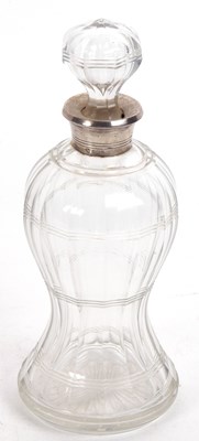 Lot 163 - A George VI glass silver decanter, the cut...