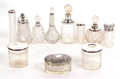 Lot 190 - Mixed Lot:  Glass dressing table jars, hair...