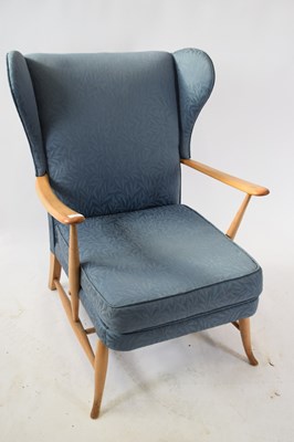 Lot 259 - Vintage Ercol blue upholstered armchair with...