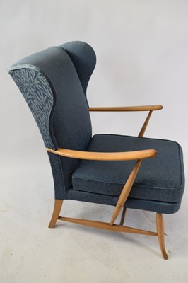 Lot 259 - Vintage Ercol blue upholstered armchair with...