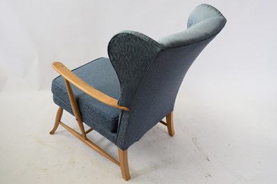 Lot 259 - Vintage Ercol blue upholstered armchair with...