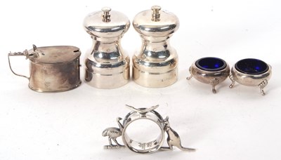 Lot 206 - Mixed Lot:  A hallmarked silver pepper mill...