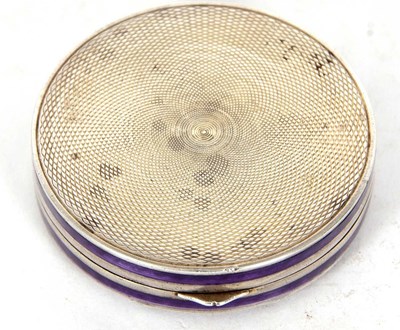 Lot 105 - A white metal and enamel compact of octagonal...