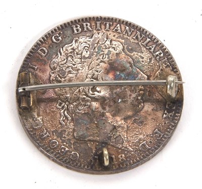 Lot 133 - A vintage silver George III enamelled coin brooch