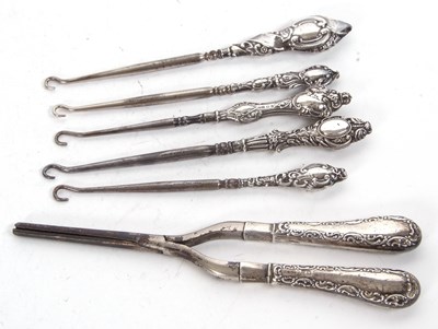 Lot 224 - Mixed Lot:  Antique silver handled curling...