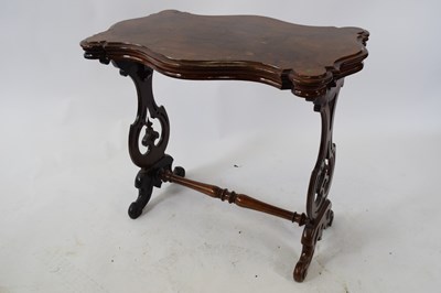 Lot 264 - Victorian walnut veneered shaped centre table...