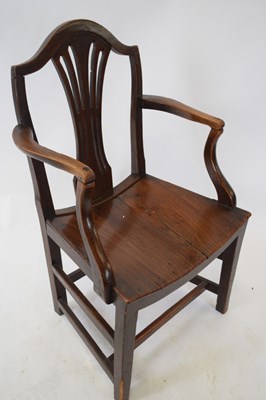 Lot 266 - 19th century elm carver chair with arched back,...
