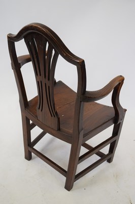 Lot 266 - 19th century elm carver chair with arched back,...