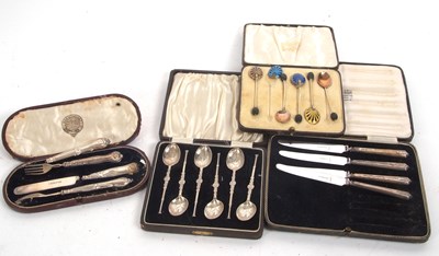 Lot 242 - Mixed Lot: Cased set of six coronation spoons,...