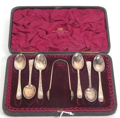 Lot 243 - Cased set of Victorian silver teaspoons and...