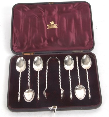 Lot 253 - A late Victorian cased set of six silver...