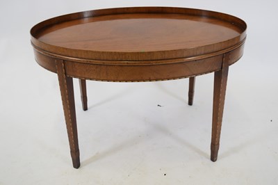 Lot 274 - Reproduction oval mahogany occasional table...