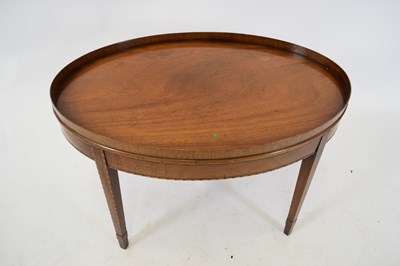 Lot 274 - Reproduction oval mahogany occasional table...