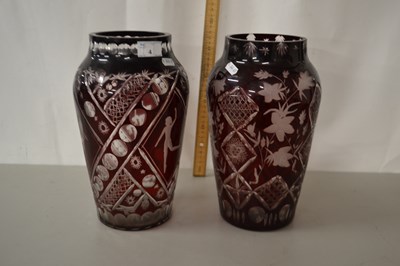 Lot 4 - Two 20th Century Bohemian red and clear glass...