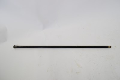 Lot 279 - Silver topped ebonised walking cane, 90cm long