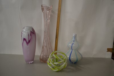Lot 6 - Mixed Lot: Two Art Glass vases, an abstract...