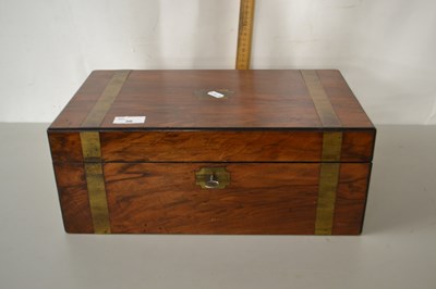 Lot 36 - 19th Century walnut and brass bound writing box