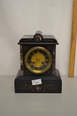Lot 57 - Victorian black slate cased mantel clock