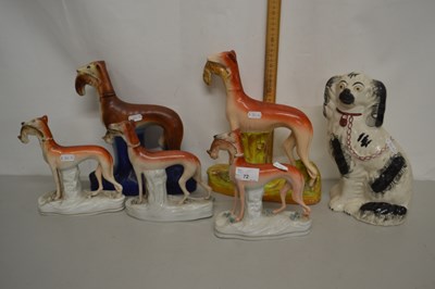 Lot 72 - Collection of Staffordshire greyhound figures...