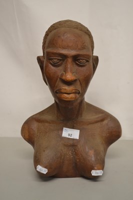 Lot 92 - An African carved hardwood bust