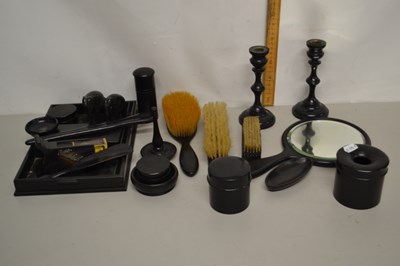 Lot 96 - Mixed Lot: Various ebony dressing table items
