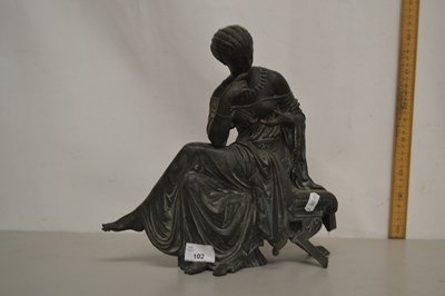 Lot 102 - Hollow Spelter model of a seated lady