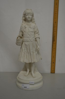 Lot 103 - A Parian ware model of a young girl with...