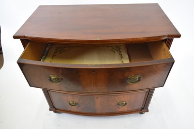 Lot 289 - Late Georgian mahogany bow front chest of...