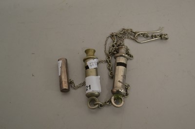 Lot 121 - Three vintage whistles to include The...
