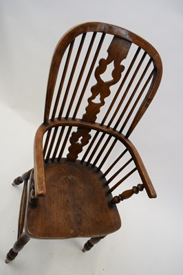 Lot 294 - 19th century elm seated Windsor chair with...