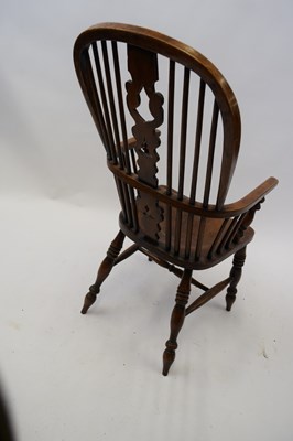 Lot 294 - 19th century elm seated Windsor chair with...
