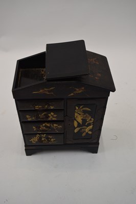 Lot 296 - Late 19th century Japanese black lacquer and...