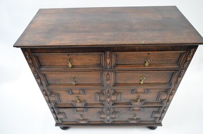 Lot 299 - Early 20th century Jacobean style oak chest of...