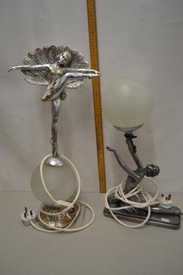 Lot 143 - Two reproduction composition and glass figural...