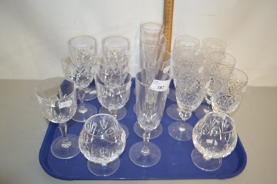 Lot 197 - Tray of various drinking glasses