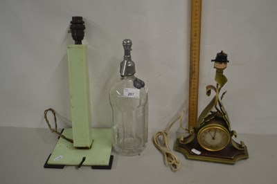 Lot 207 - Vintage Smiths combination table lamp and...