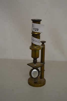Lot 129 - Small brass monocular microscope