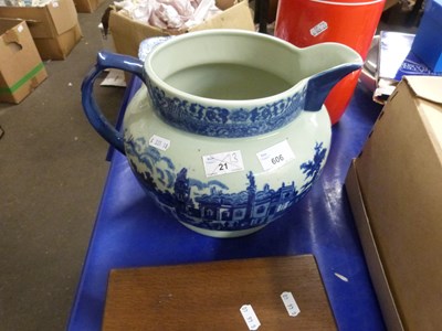 Lot 606 - Large blue and white jug