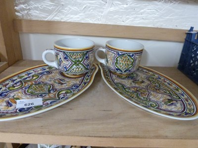 Lot 626 - A pair of Portuguese cups and matching side...