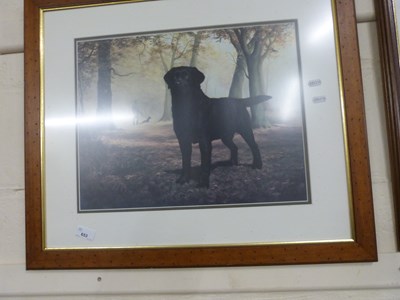Lot 653 - Reproduction print of Labrador in woodland