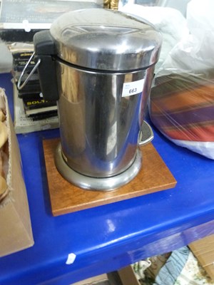 Lot 663 - Waste paper bin and a wooden stand
