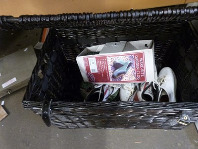Lot 698 - Picnic hamper and a quantity of trainers and...