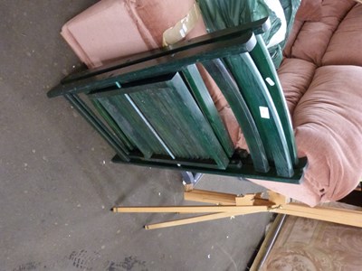 Lot 721 - A pair of green wooden folding garden chairs